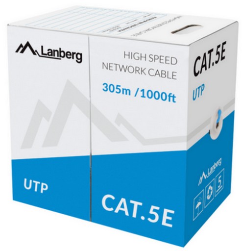 UTP CAT 5E SIEŤOVÝ KÁBEL, Krútený PÁR Lanberg 20m BL