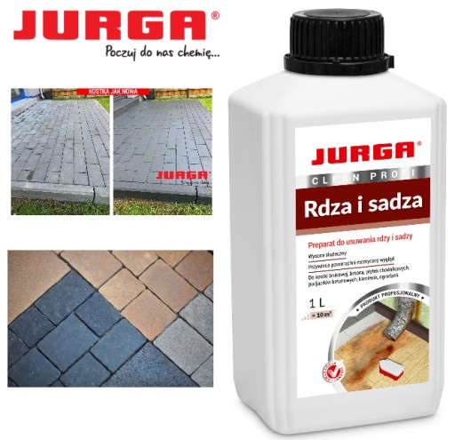 JURGA prípravok na odstraňovanie HRDZE a SADZÍ z dlažby 1L