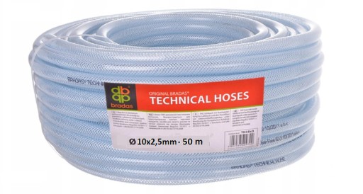 VYSTUŽENÁ TECHNICKÁ HADICA 10mm PVC 10x2,5mm 1mb