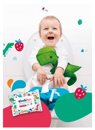 Kindii fun MOISTURIZED Voňavý TOALETNÝ PAPIER VLHČENÉ 120 obrúskov