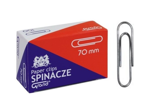 Kancelárske spony 70mm okrúhle, veľké, 50 kusov Grand