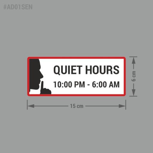 Nálepka Silence Nocna - Tiché hodiny - 15x6
