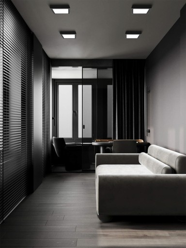 Prisadený LED panel 18W NW čierny 17,5x17,5cm stropné svietidlo Plafon štvorcové