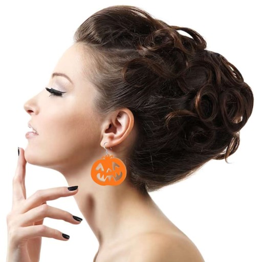 Oranžové TEKVINY strašidelné HALLOWEENSKÉ NÁUŠNICE