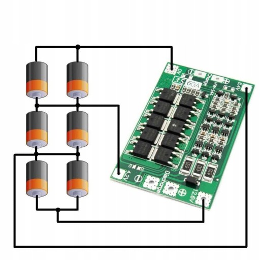 Li-Ion BMS 3S 60A nabíjačka, 18650 cell balancer