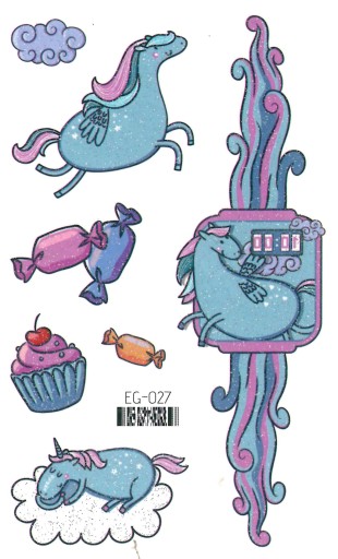 Umývateľné tetovanie pre deti GLITTER UNICORNS EG027