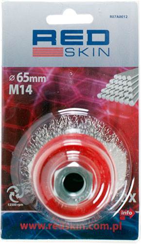 M14 Red Skin nerezová drôtená kefa na brúsku 65mm