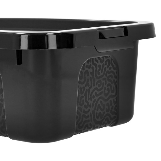 Plastový box na organizáciu nádob s krytom, 4,5l, lesklý čierny box