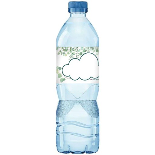 ŠTÍTKY na fľašu vody SVÄTÉ PRIJÍMANIE eukalyptové nálepky vlastné meno x3