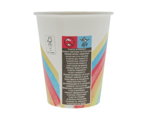 Plastové poháre s motívom dúhy 200ml 8ks.