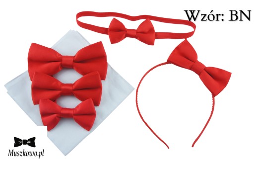 Elegantná, hladká, polomatná čelenka s mašličkou, ČERVENÁ