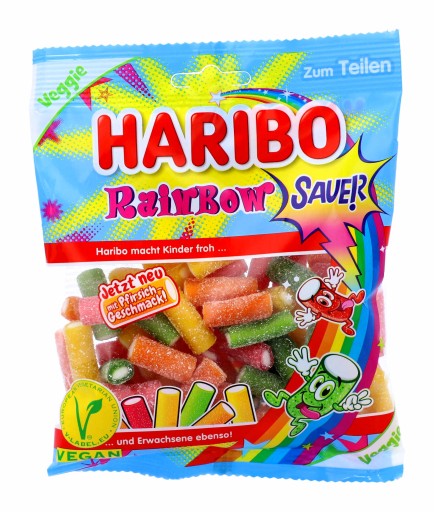 HARIBO Sour Tęcze Dúhové ovocné želé 160g DE