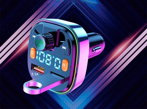 FM VYSIELAČ BLUETOOTH 5.0 NABÍJAČKA QC 3.0 PD 20 W RGB 2x USB USB-C