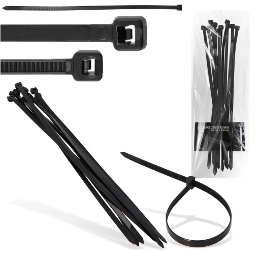 10x sťahovacie pásky Káblové pásky Zipsy 8,8 x 400 mm Silné UV sťahovacie pásky
