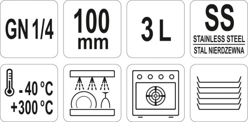 NEREZOVÁ NÁDOBA GASTRONOMICKÁ GN 1/4 100