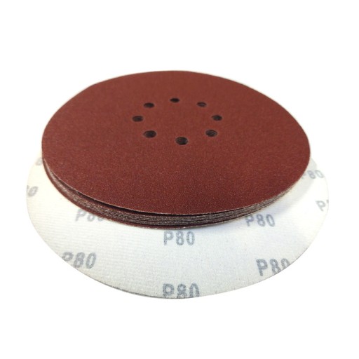 Kotúče na suchý zips 225 mm P 80 brúsny papier 10 ks dier žirafí kotúč