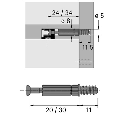 TWISTER PIN DU232T EURO 5/11 Hettich