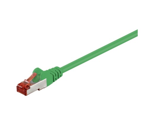 Sieťový kábel CAT6, S/FTP (PiMF), Zelený 0,5 m
