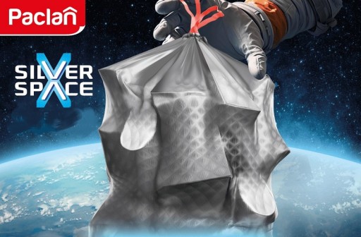 Vrecia na odpadky s páskou PACLAN Silver Space, pevné, pružné, 60L - 10 kusov
