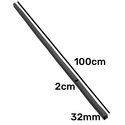 Zvukovo izolačné tesnenie z penovej gumy 32 mm x 20 mm x 1000 mm