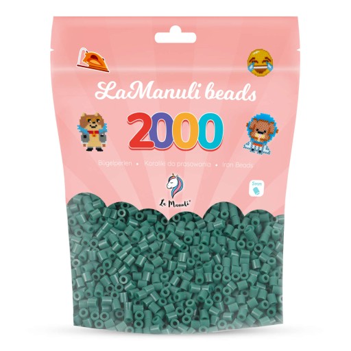 Zažehľovacie korálky 2000 TMAVO ZELENÉ korálky La Manuli 5mm Midi