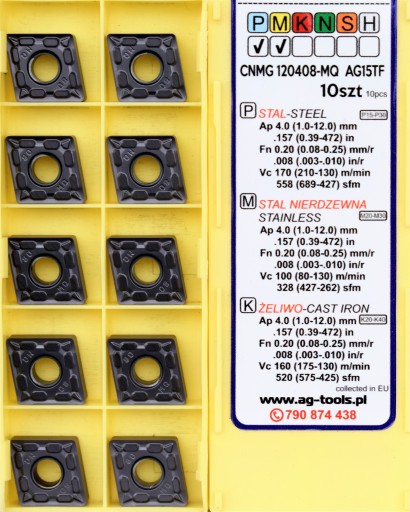 VIACLAPEĽOVÉ VLOŽKY CNMG 120408-MQ AG15TF