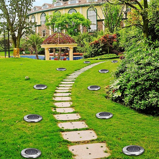 SOLÁRNE ZÁHRADNÉ LAMPY, LED ZEMNÉ LAMPY, DISK, SNÍMAČ SÚMRAK
