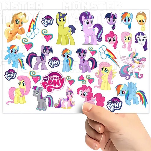 UMÝVAJÚCE DOČASNÉ TETOVANIE PRE DETI MY LITTLE PONY ORIGINÁLNE DIZAJNY
