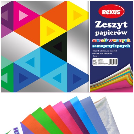 Farebný papier Rexus A4 8 listov