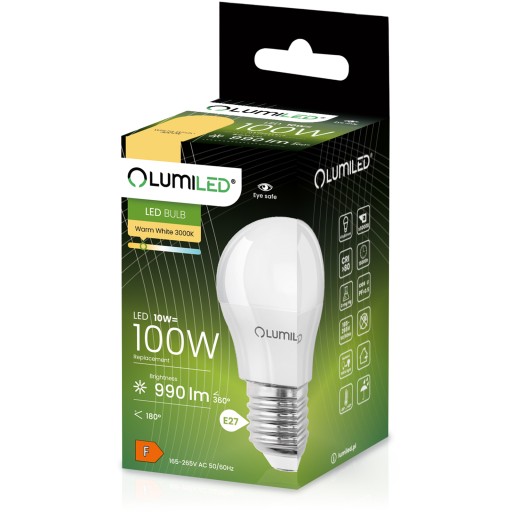 LED žiarovka E27 P45 GUĽOVÁ 10W 3000K CCD PREMIUM