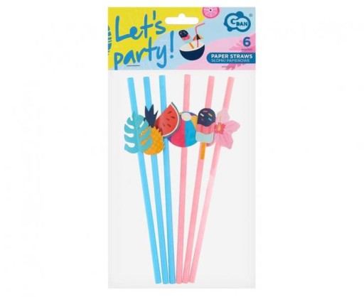 Letné - Let's party papierové slamky, 6 ks.