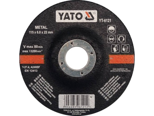 YATO BRÚSNY KOTÚČ KOVOVÝ 115X6,0X22MM