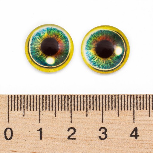 Sklenené kabošony, očko, okrúhle, pre domácich majstrov, morská zelená, 16x5mm, 10ks