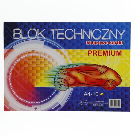 PREMIUM FAREBNÝ TECHNICKÝ BLOK A4/10k PROTOS MIX