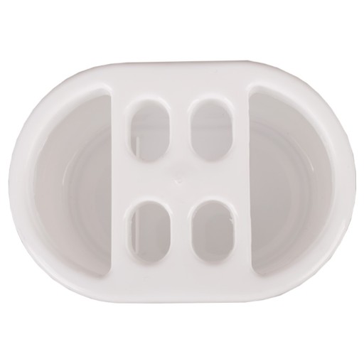 ORGANIZÁTOR NA 4 ZUBNÉ KEFKY BIELA NÁDOBA KÚPEĽŇOVEJ 13x9cm