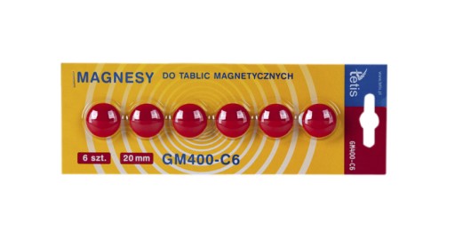 FAREBNÉ KRUHÉ MAGNETY NA DOSKY, 6 ks, TETIS