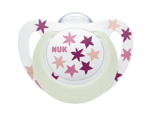 NUK SILIKÓNOVÉ SOATKY ANATOMICAL STAR NIGHT 18-36M 2KS + PUZDRO