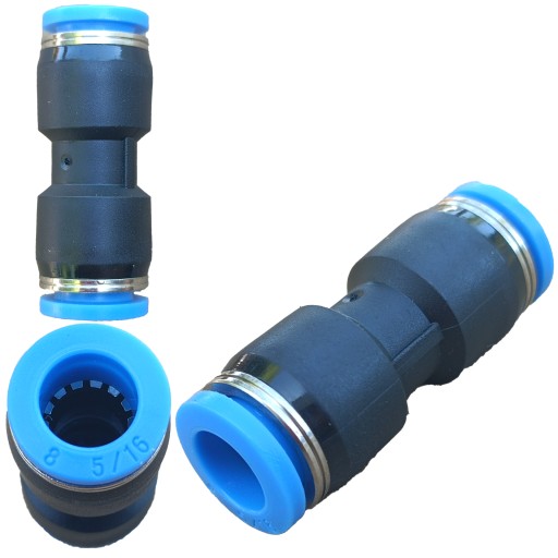 Pneumatický zásuvný priamy konektor fi 8mm rovný konektor plastový PU 8