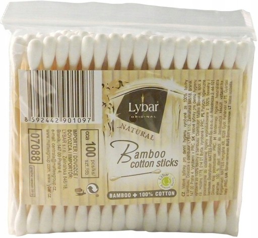 Mattes Lybar Bamboo Natural 100% Cotton Sticks Bambusové tyčinky 100 kusov