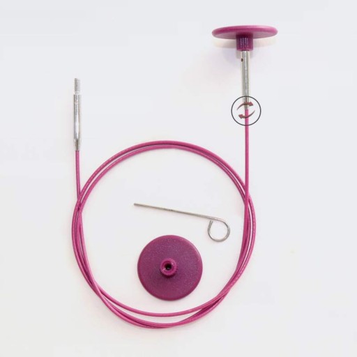 KnitPro fialové otočné náhradné vlasce, 60 cm