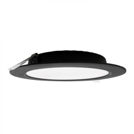 18W zapustený LED panel ČIERNA Round Neutral 1980lm 4000K PLAST