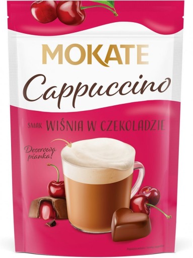 Kávový nápoj Káva Cappuccino Čerešňa v čokoláde 110g Mokate pena 4x