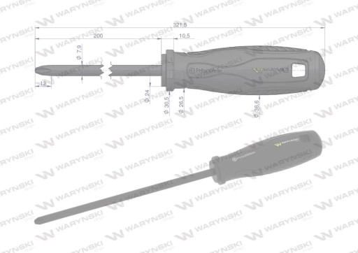 RM PH3 skrutkovač. 200 mm. SVCM oceľ. Waryński