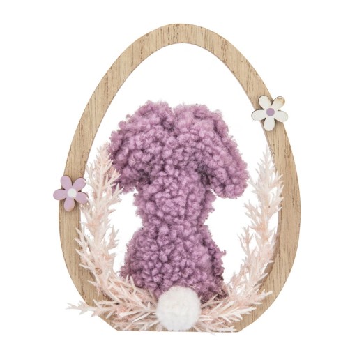 Veľkonočná dekorácia drevená figúrka Altom Design Zajac vo vajíčku, 14 cm