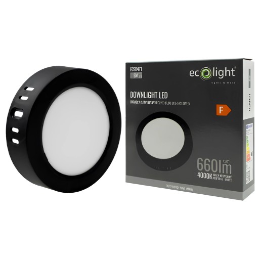Prisadené stropné svietidlo Plafon LED okrúhle čierne 6W 12cm 4000K
