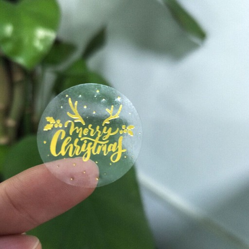 Okrúhle ozdobné nálepky Christmas Mix Gold 10 ks