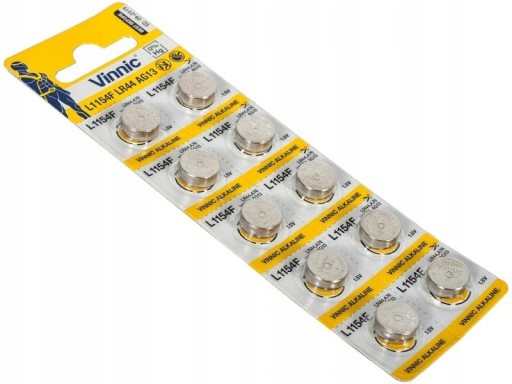 Batérie L1154 LR44 A76 RW82 AG13 Alkalické VINNIC 10 ks SET