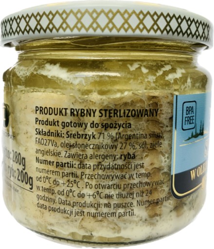 STRIEBRO V slnečnicovom oleji 280 G PETROPAT
