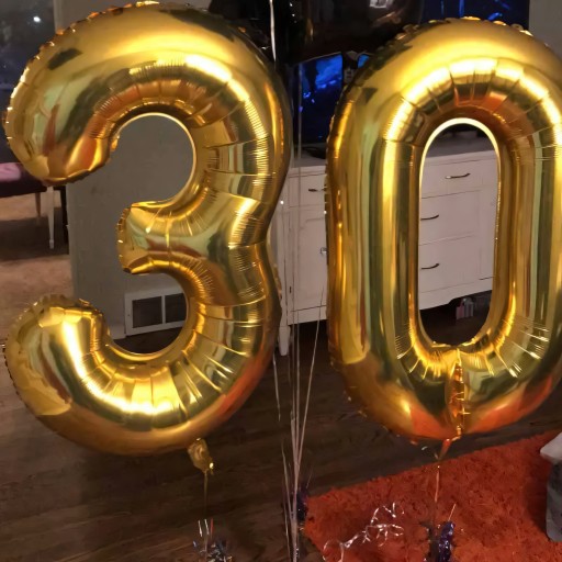 Fóliový balón číslo 0 ZLATÝ XXL 100 CM na HELI Ideálne na NARODENINY