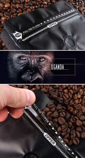 Čerstvo pražené kávové zrná 100% Arabica Uganda 50G pre kávovar na espresso